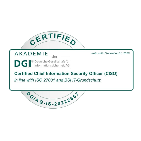 Certified Chief Information Security Officer (DGIAG) Zertifizierung