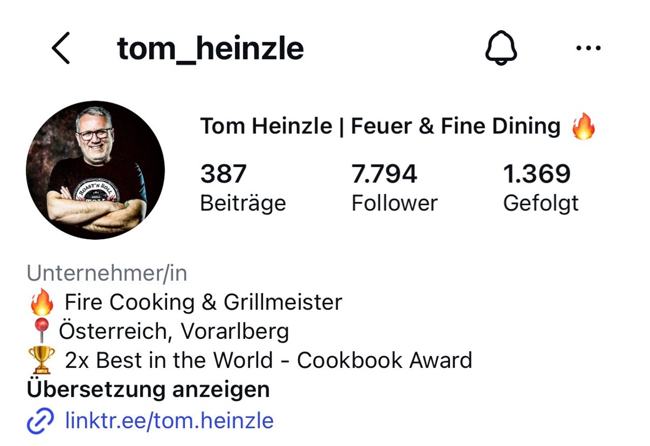 Tom Heinzle auf Instagram