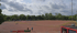 Panoramablick über die Platzanlage am Jostenhof mit Rasenplatz und Tribüne