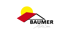 Logo mit gelber Sonne über rotem Dach und Text "BAUMER HolzBau".