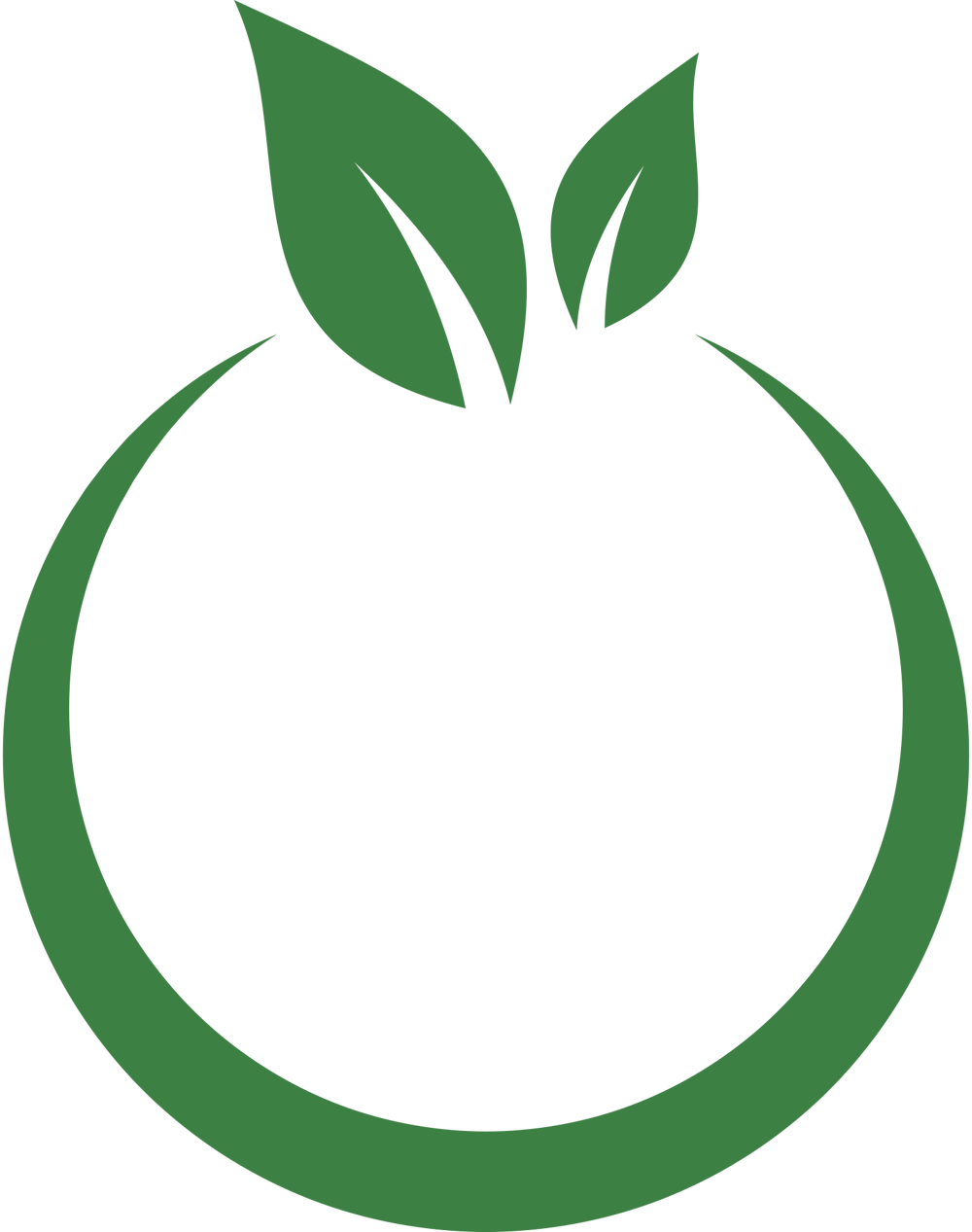 Grünes Apfellogo mit Blättern und dem Text "DORLACHER OBSCHD".