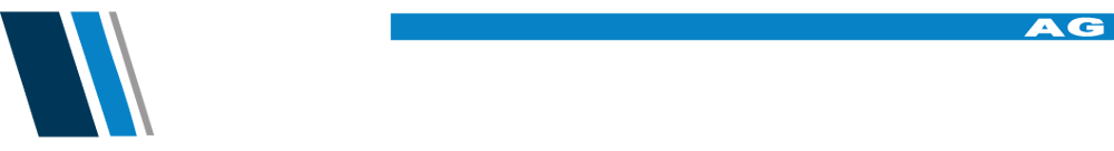 Firmenlogo der Wingeier AG in weißer Schrift auf schwarzem Hintergrund mit farbigen vertikalen Linien.