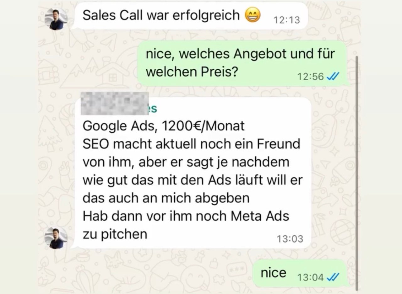 Kundenergebnis: Google Ads 1.200 €/Monat abgeschlossen