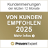 Kundenmeinungen der letzten 12 Monate: VON KUNDEN EMPFOHLEN 2025, Mehr Infos. Proven Expert-Logo.