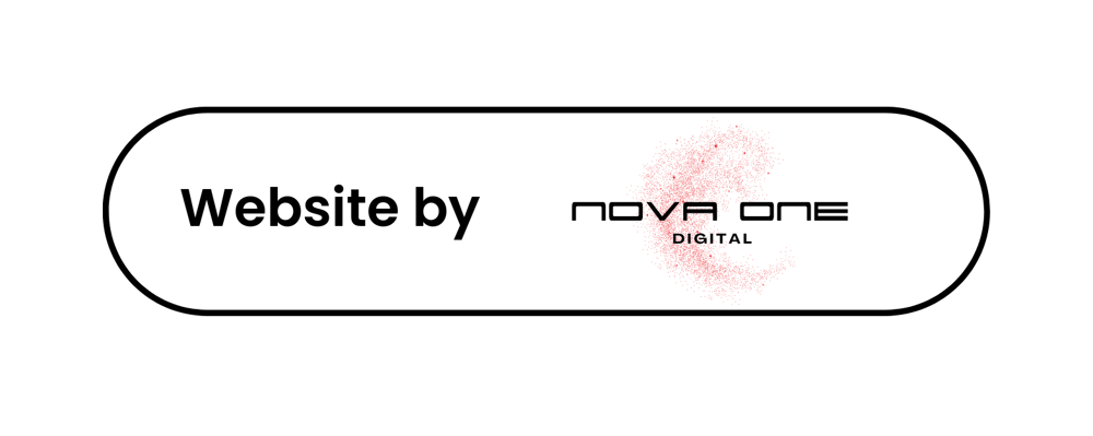 Schwarze Umrandung mit Text "Website by nova one digital" und rotem Logo.