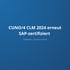 CUNO/4 CLM 2024 erneut SAP-zertifiziert, networker, solutions GmbH auf blauem Hintergrund.