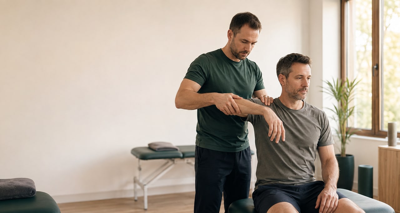Manuelle Behandlung auf der Therapieliege