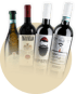 Vier Weinflaschen: Tignanello, Hipster, Gentleman und eine weiße Flasche mit Brollettino-Etikett.