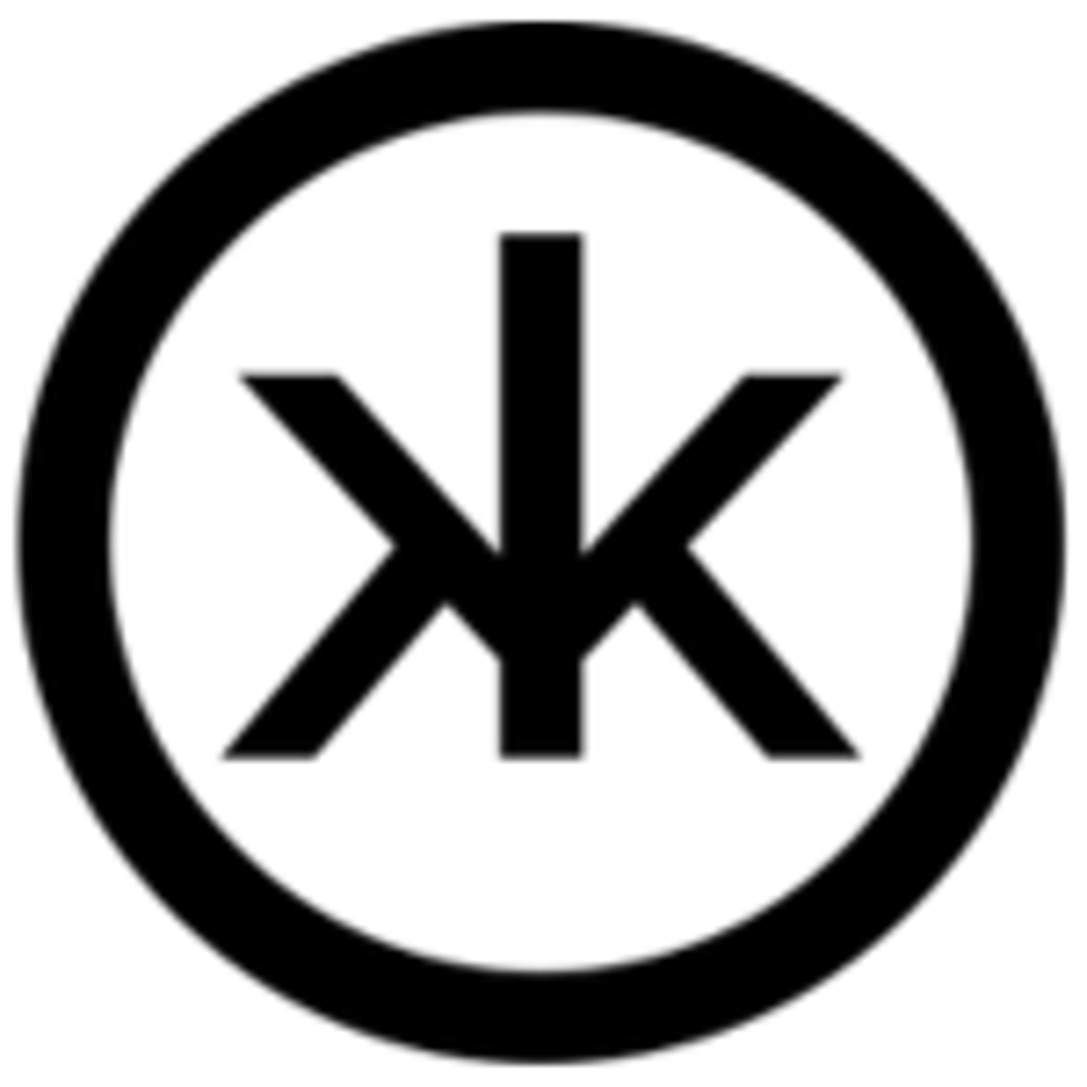 Schwarzes Kanji-Symbol für Wasser (水) in einem Kreis.