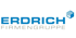 ERDRICH FIRMENGRUPPE Logo mit blauer Schrift und einem stilisierten blauen Würfel.