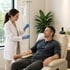 Hormone & wellness nurse adjusts IV infusion for patient