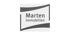 Graues Logo mit weißem Hintergrund, der Text "Marten Immobilien" in Dunkelgrau.