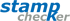 Blau-grauer Stampchecker Schriftzug auf schwarzem Hintergrund, bei dem das blaue P in das blaue K übergeht.