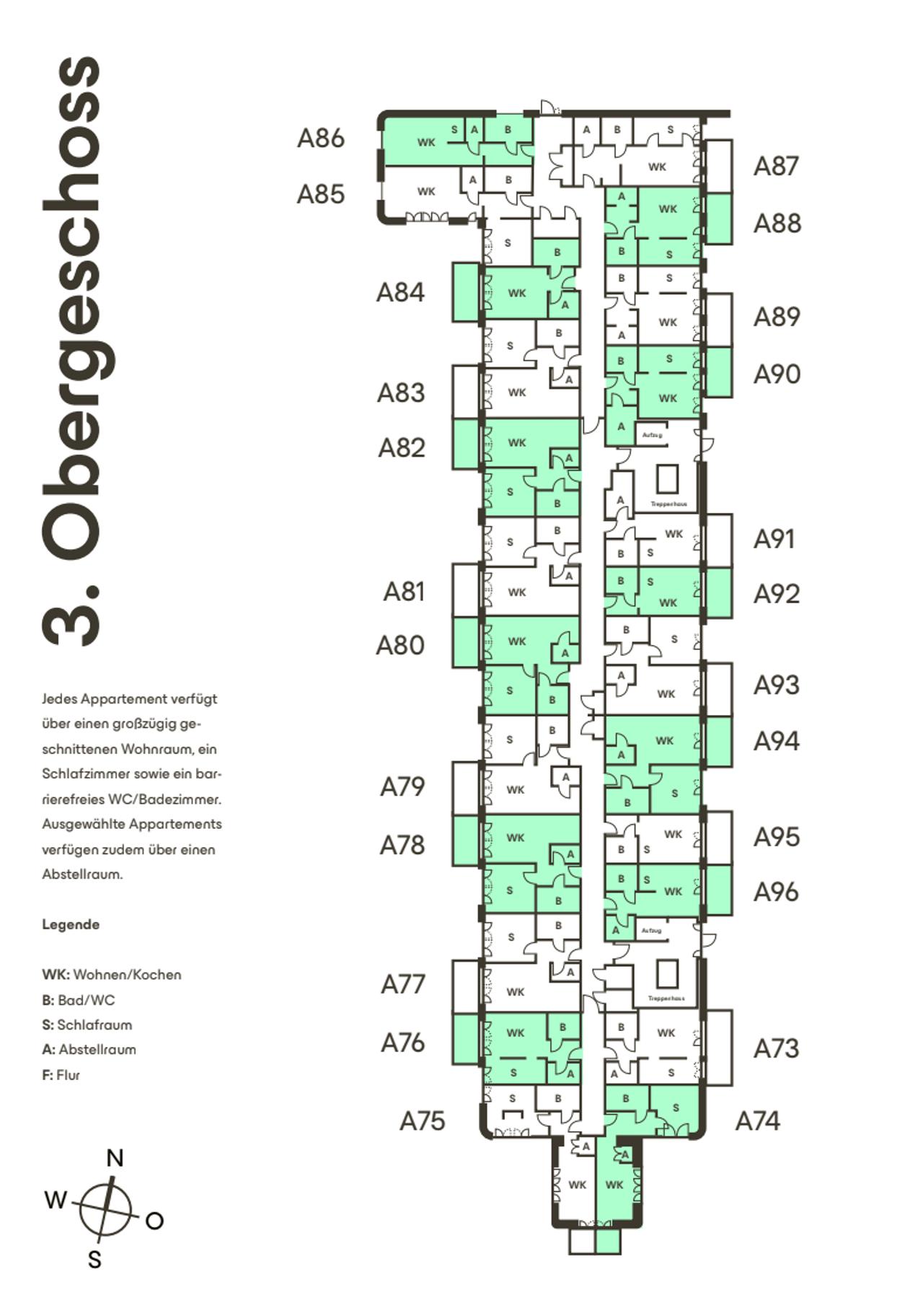 Grundriss 3. Obergeschoss – Salzmann Quartier Kassel