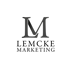 Dunkelgraues "LM"-Logo mit "Lemcke Marketing" darunter auf hellem Hintergrund.