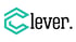 Grünes, abstraktes Logo in Hexagonform mit schwarzem Text "clever."