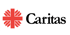 Rotes Caritas-Logo mit Kreuz und dem Schriftzug "Caritas" in Schwarz.