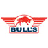Rotes Bull’s Logo mit einem Stier in einem Kreis über dem Wort "BULL'S" und Flügeln.