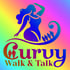 Regenbogenfarbendes Logo Curvy Walk & Talk