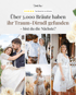 Text: Über 3.000 Bräute haben ihr Traum-Dirndl gefunden – bist du die Nächste? Collage von vier Frauen und einem Paar in Dirndl und Tracht.