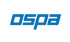 Blaues „ospa“-Logo auf dunklem Hintergrund.