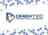 Drehtec Logo mit Zahnradsymbol und Schriftzug "DREHTEC GROSSTEILE DREHEREI" auf weißem Hintergrund mit blauen Waben.