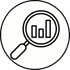 Lupe über einem Balkendiagramm, das Datenanalyse oder Suche symbolisiert. Dienstleistungsanbieter: wandelt Blogartikel und Podcastfolgen in Social-Media-Inhalte um; E-Mail-Marketing, Copywriting, Social-Media-Management & Ilka Fleckenstein von Fairgetextet