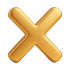 Goldenes X-Symbol mit abgerundeten Kanten.