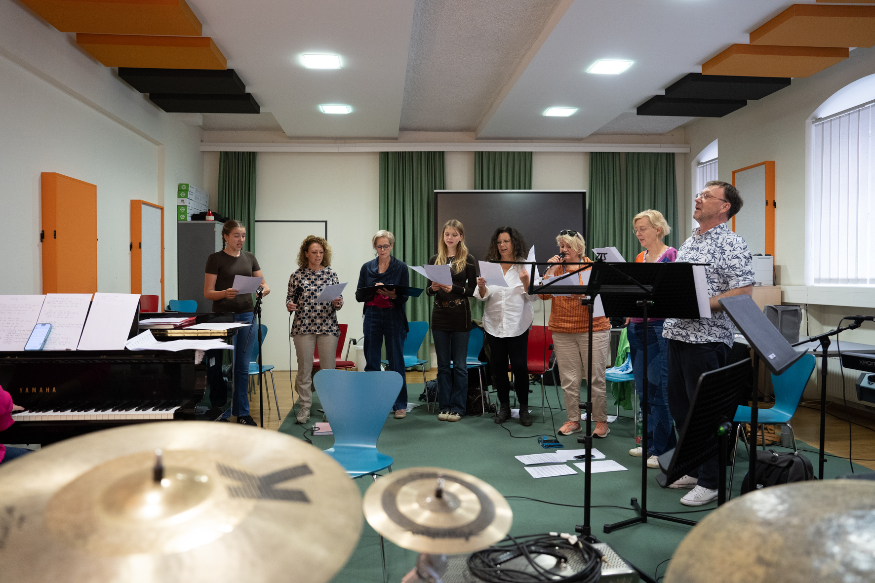 Simone Kopmajer teaching the vocal music masterclass at the Johann Joseph Fux Konservatorium, Voices of Spirit 2026, Graz
