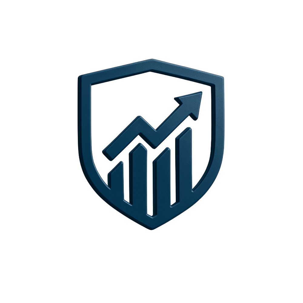 Weißes Säulensymbol auf dunkelgrünem Hintergrund.