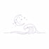 Skizze Mond und Sterne