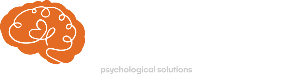 Mental Potential psychological solutions logo featuring an orange brain icon with a white scribble line on a black background.