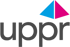 Das UPPPR-Logo zeigt den Schriftzug „uppr“ in Großbuchstaben und ein Dreieck aus rosa und blau.