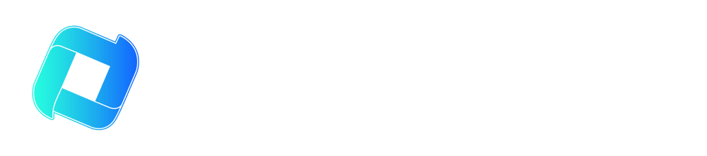 Logo mit einem blauen bis türkisfarbenen Pfeil, der einen Kreis bildet, und dem weißen Text "PROZESSFLUSS".