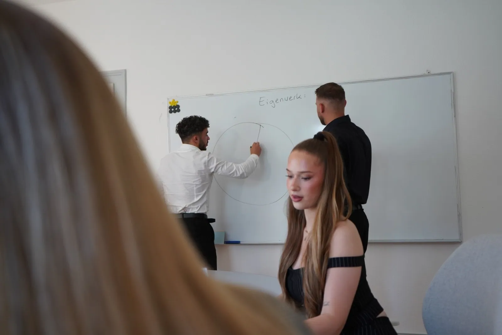 Workshop am Whiteboard im Eigenwerk-Büro