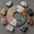 Puzzle aus acht Elementen mit Mineralien: Magnesium, Kalzium, Eisen, Kupfer, Zink, Natrium, Kalium, Phosphor.