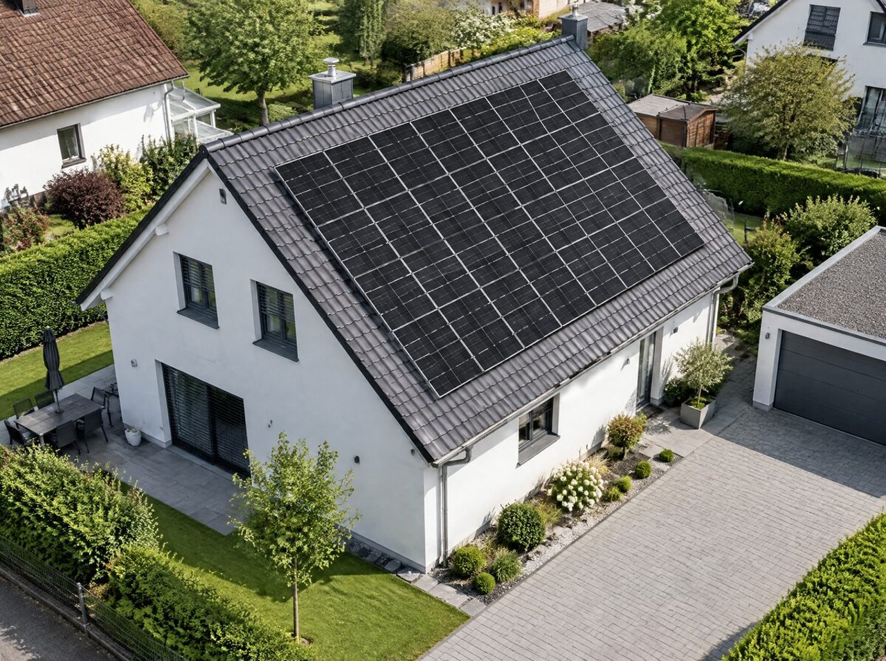 Einfamilienhaus mit Solar-Fabrik-Modulen