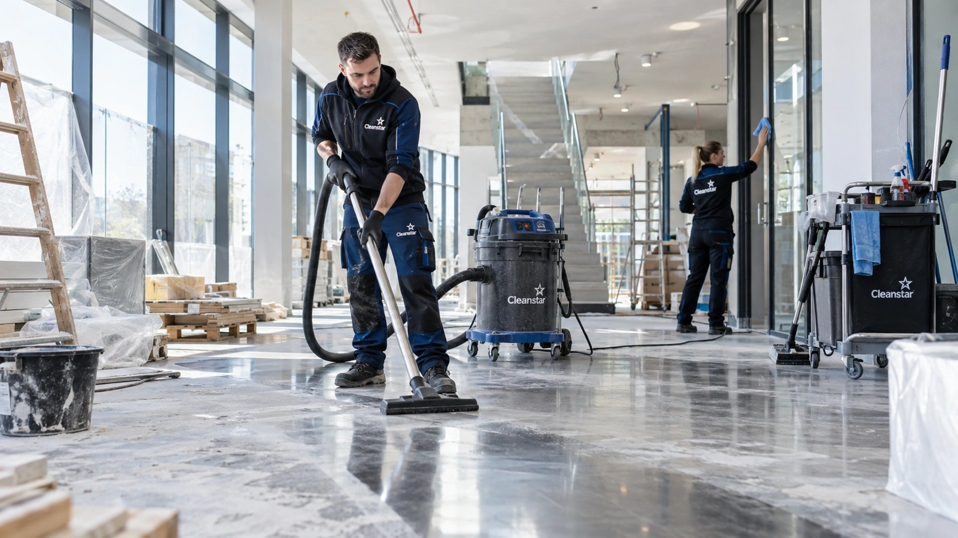 Frisch gereinigter Rohbau vor der Übergabe