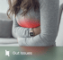 Woman holds stomach with both hands, indicating Gut Issues.