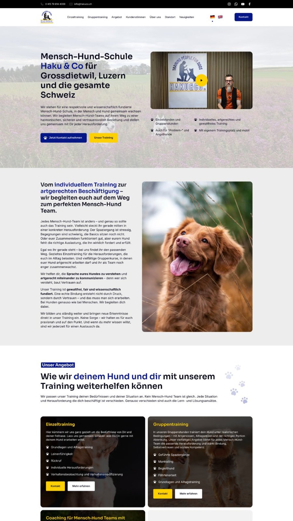 Webdesign-Projekt: Website für Hundetrainer:innen
