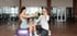 Physical therapist assists patient going through rehabilitation