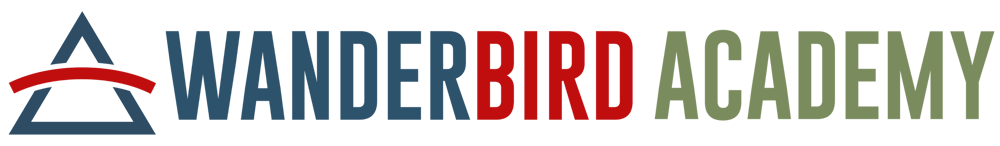 Logo mit zwei blauen Dreiecken, die Berge darstellen, und dem schwarzen Text "PAUL GUSCHLBAUER".