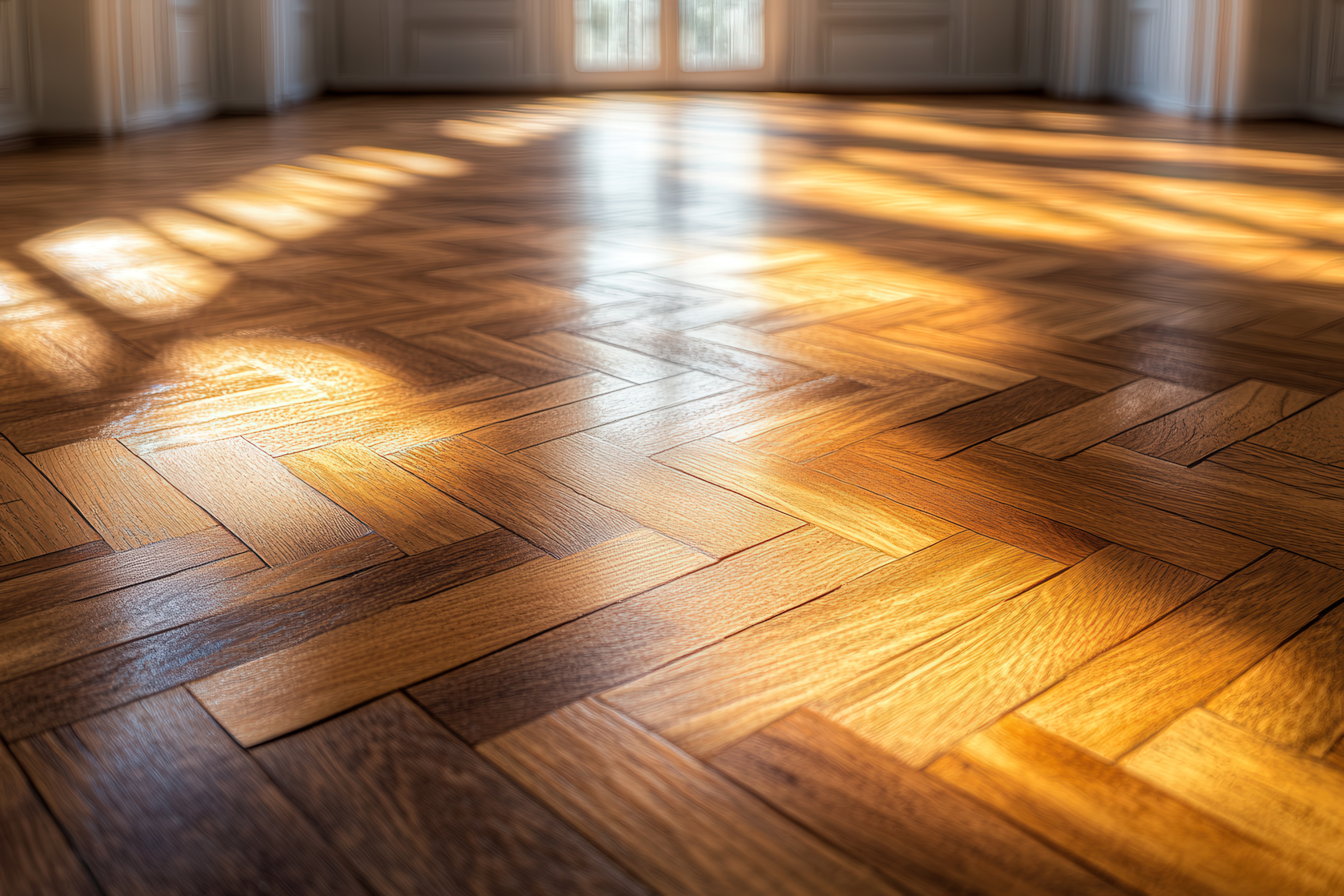 Verlegter Holzboden im Wohnraum