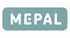 Mepal Logo in weißer Schrift auf einem rechteckigen, graublauen Hintergrund mit abgerundeten Ecken.