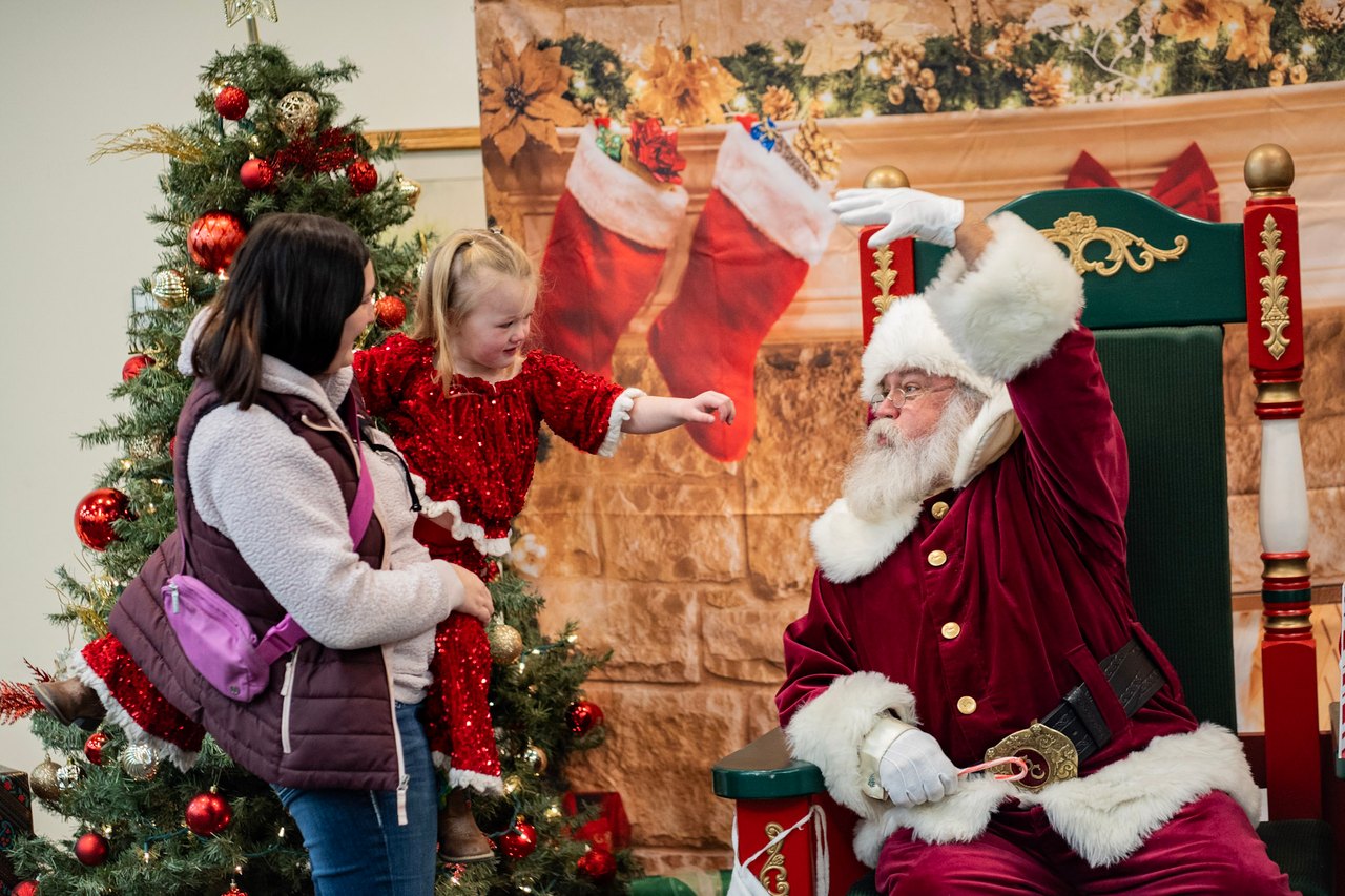 Child meeting Santa Claus