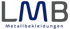 Schriftzug "LMB Metallbekleidungen" in Grau und Blau auf dunkelgrünem Hintergrund.