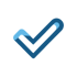 Ein dreidimensionales blaues Häkchen-Symbol auf schwarzem Hintergrund.