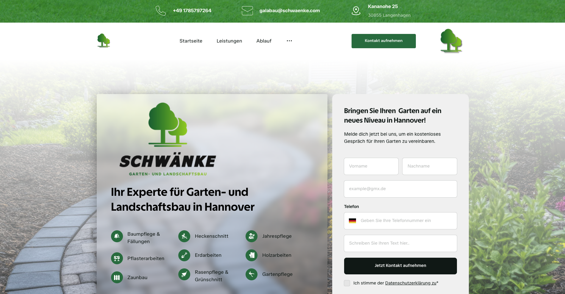 Website Galabau Schwänke