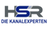 Logo: HSR Heizung Sanitär Reparaturservice in Grau und Blau auf dunklem Hintergrund.