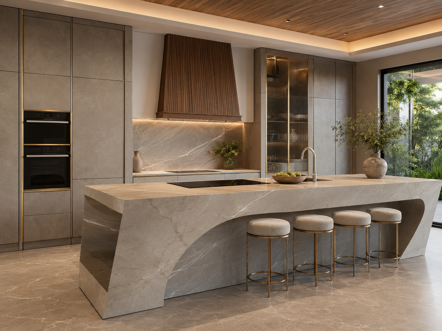 Cocina premium Mineral Statement diseñada a medida por Lolo Morales Studio